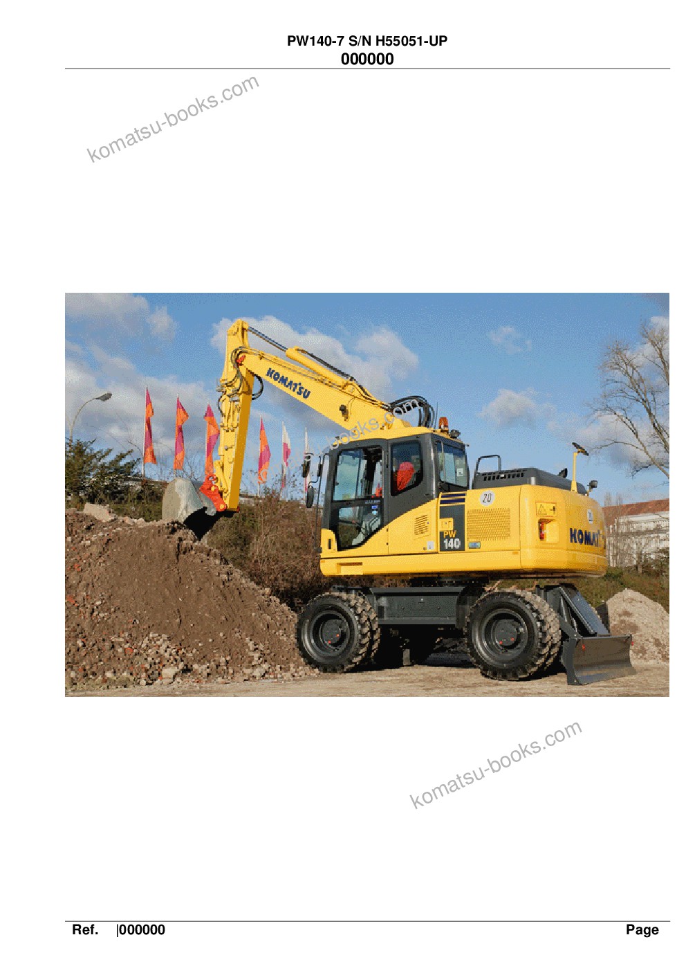 Komatsu pw140-7 s/n h55051-up Catalogo ricambi copertina