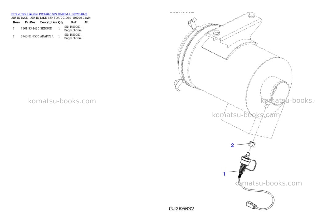 Komatsu PW148-8 S/N H50051-UP Parts catalog cover Page 4 Komatsu PW148-8 S/N H50051-UP Parts catalog cover Page 4