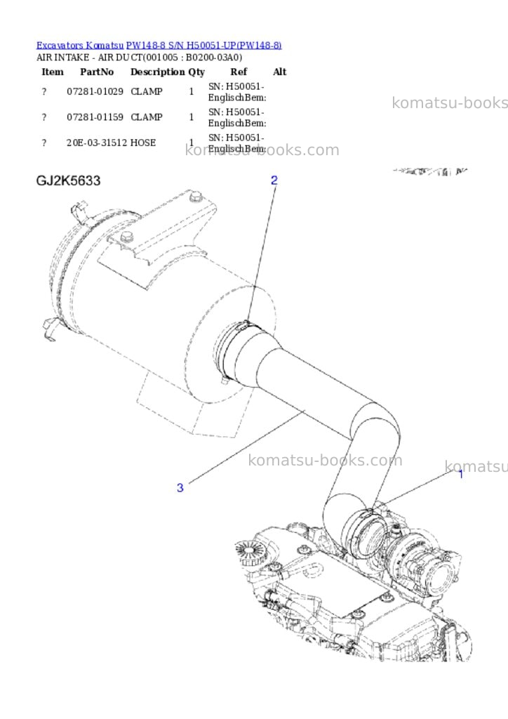 Komatsu PW148-8 S/N H50051-UP Parts catalog cover Page 5 Komatsu PW148-8 S/N H50051-UP Parts catalog cover Page 5