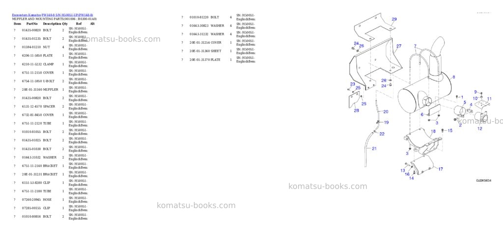 Komatsu PW148-8 S/N H50051-UP Parts catalog cover Page 6 Komatsu PW148-8 S/N H50051-UP Parts catalog cover Page 6