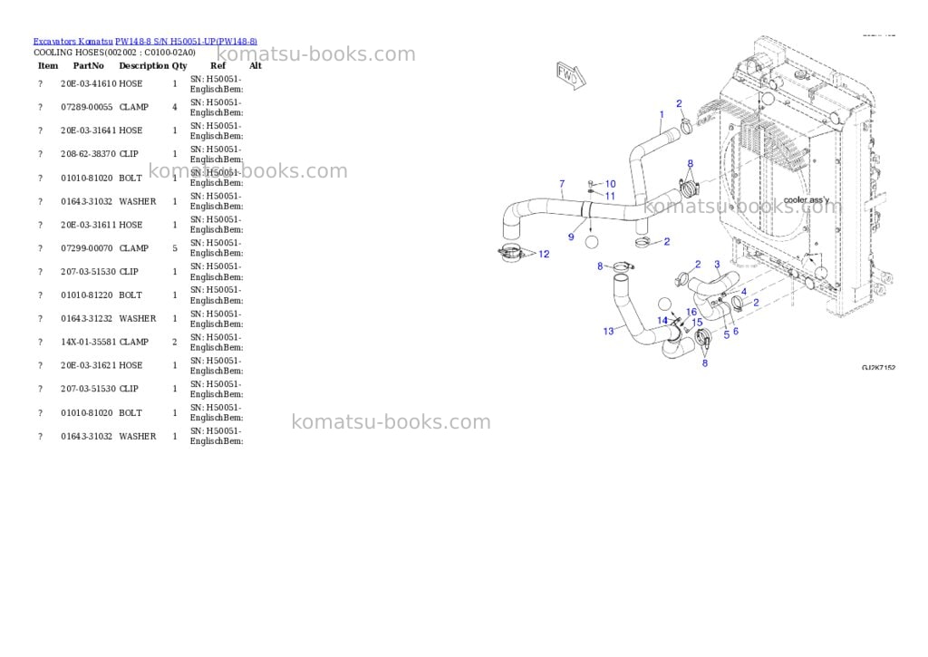 Komatsu PW148-8 S/N H50051-UP Parts catalog cover Page 9 Komatsu PW148-8 S/N H50051-UP Parts catalog cover Page 9