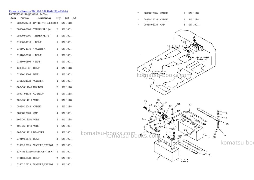 Komatsu pw150-1 s/n 1001-up Parts catalog cover Page 8