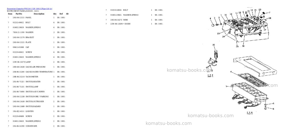 Komatsu pw150-1 s/n 1001-up Parts catalog cover Page 9