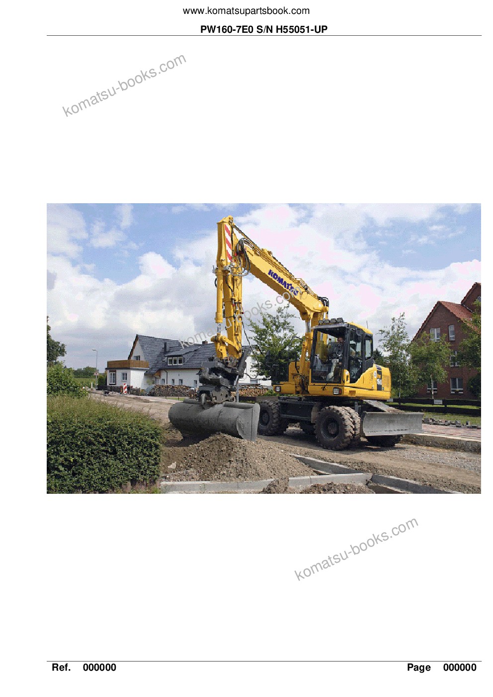 Komatsu pw160-7e0 s/n h55051-up Parts catalog cover