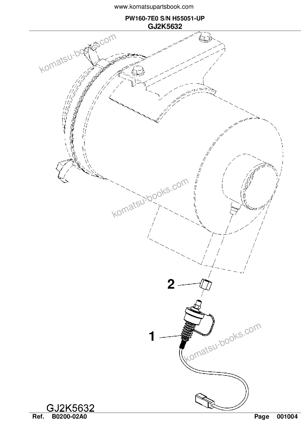 Komatsu pw160-7e0 s/n h55051-up Parts catalog cover Page 10