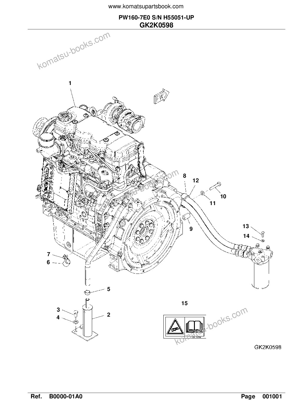 Komatsu pw160-7e0 s/n h55051-up Parts catalog cover Page 4