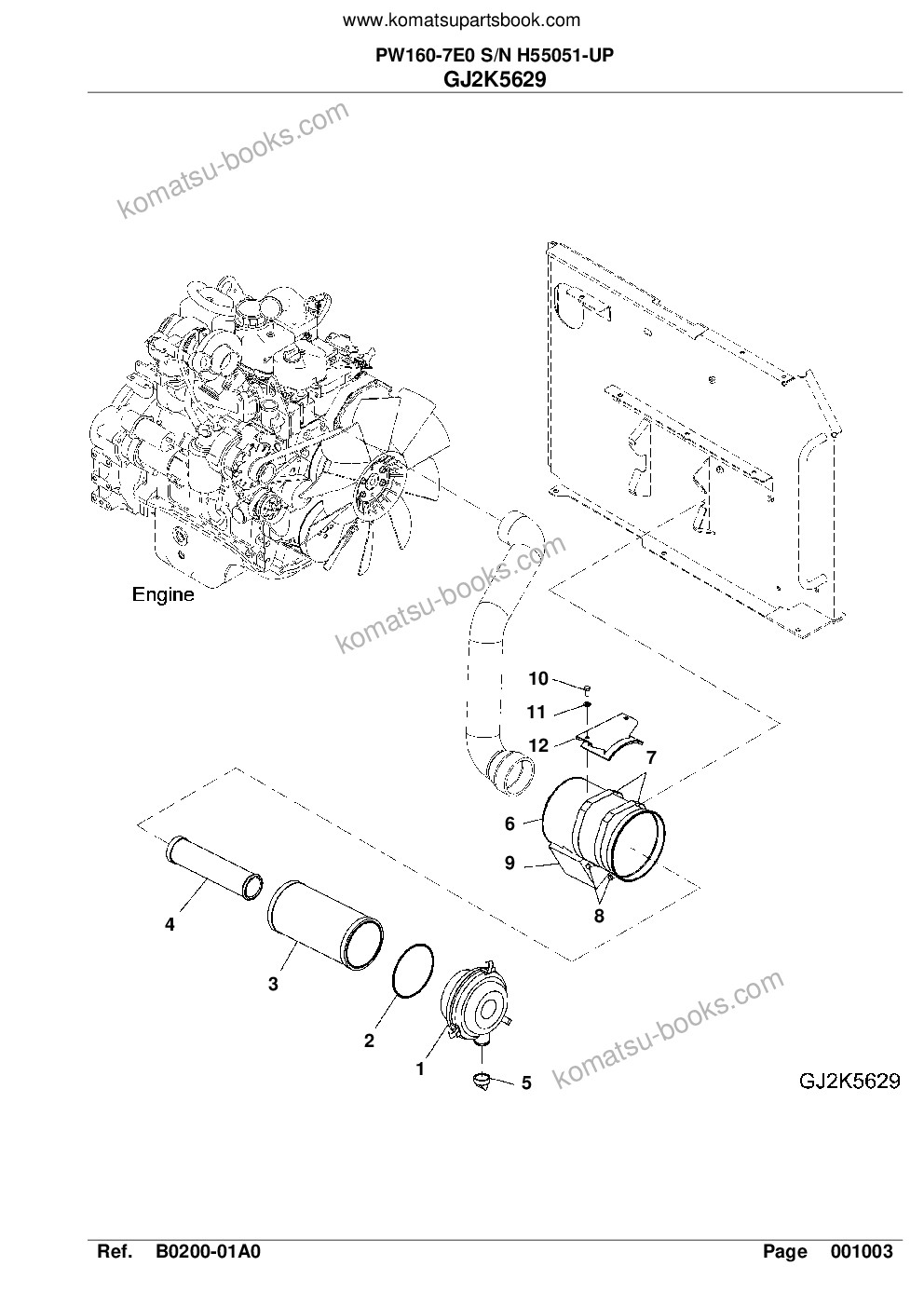 Komatsu pw160-7e0 s/n h55051-up Parts catalog cover Page 8