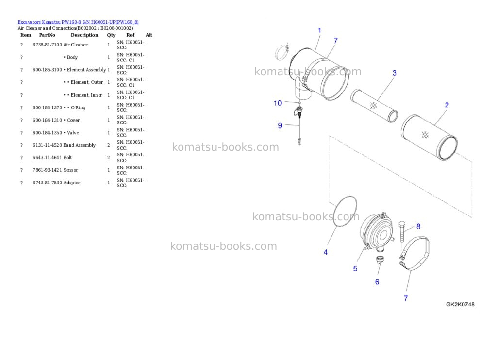 Komatsu pw160-8 s/n h60051-up Parts catalog cover Page 4 Komatsu pw160-8 s/n h60051-up Parts catalog cover Page 4