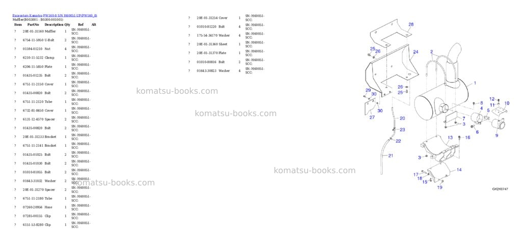 Komatsu pw160-8 s/n h60051-up Parts catalog cover Page 5 Komatsu pw160-8 s/n h60051-up Parts catalog cover Page 5