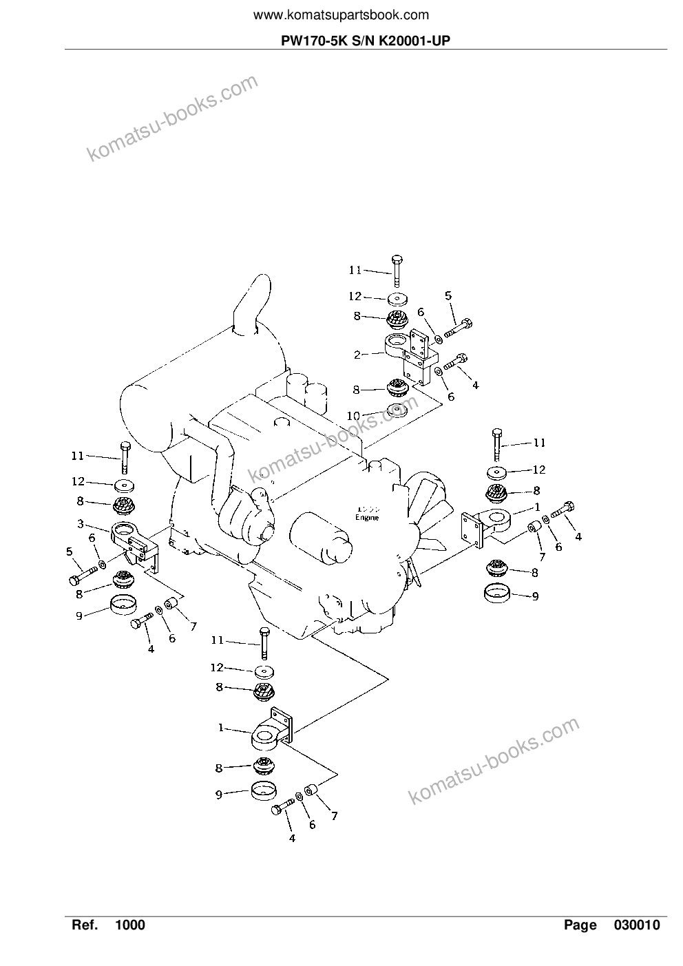Komatsu pw170-5k s/n k20001-up Parts catalog cover Page 3 Komatsu pw170-5k s/n k20001-up Parts catalog cover Page 3
