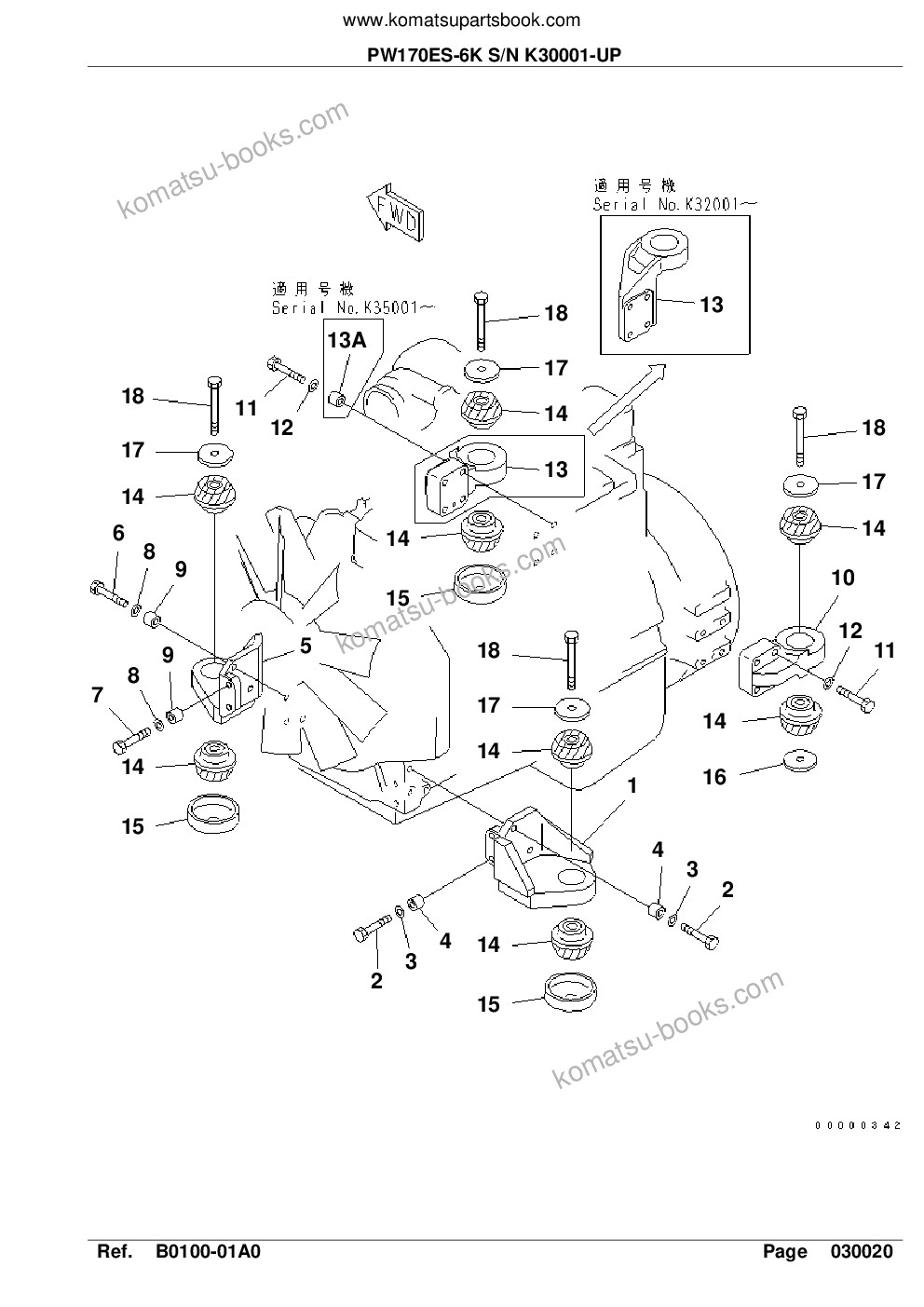 Komatsu pw170es-6k s/n k30001-up Parts catalog cover Page 5 Komatsu pw170es-6k s/n k30001-up Parts catalog cover Page 5