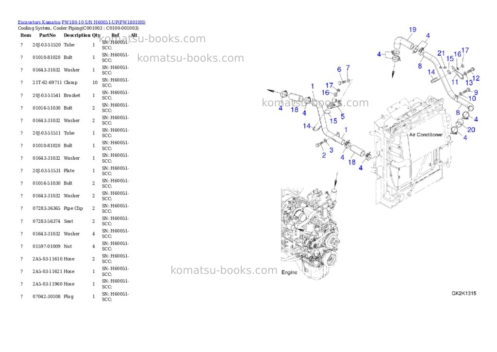 Komatsu pw180-10 s/n h60051-up Parts catalog cover Page 10