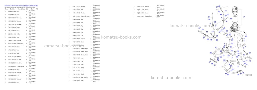 Komatsu pw180-10 s/n h60051-up Parts catalog cover Page 3