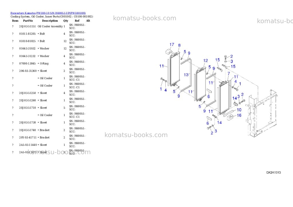 Komatsu pw180-10 s/n h60051-up Parts catalog cover Page 9