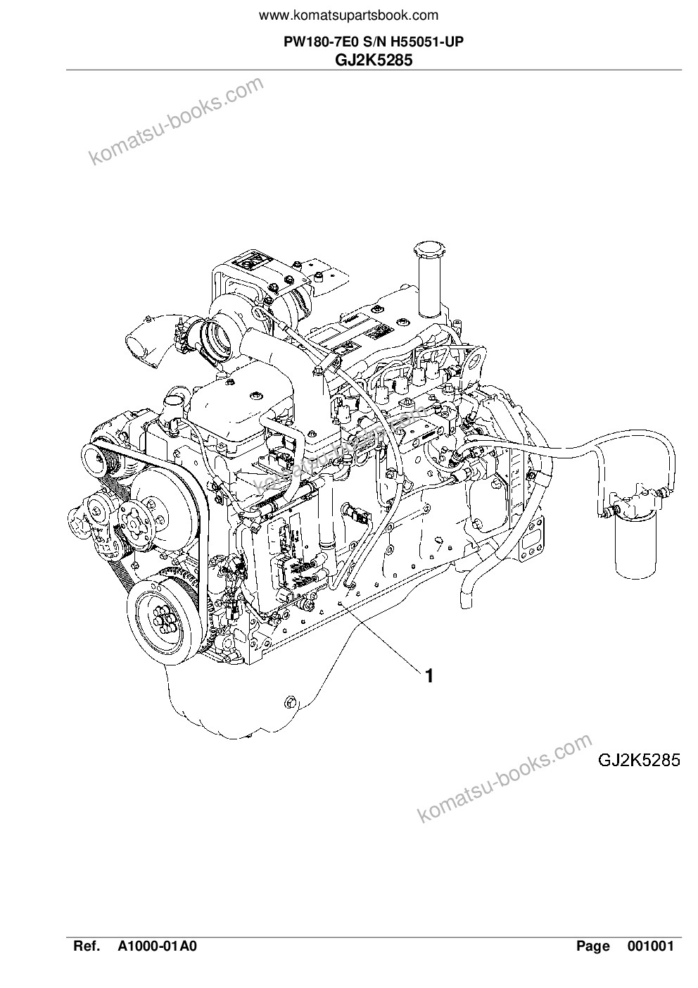 Komatsu pw180-7e0 s/n h55051-up Parts catalog cover Page 5