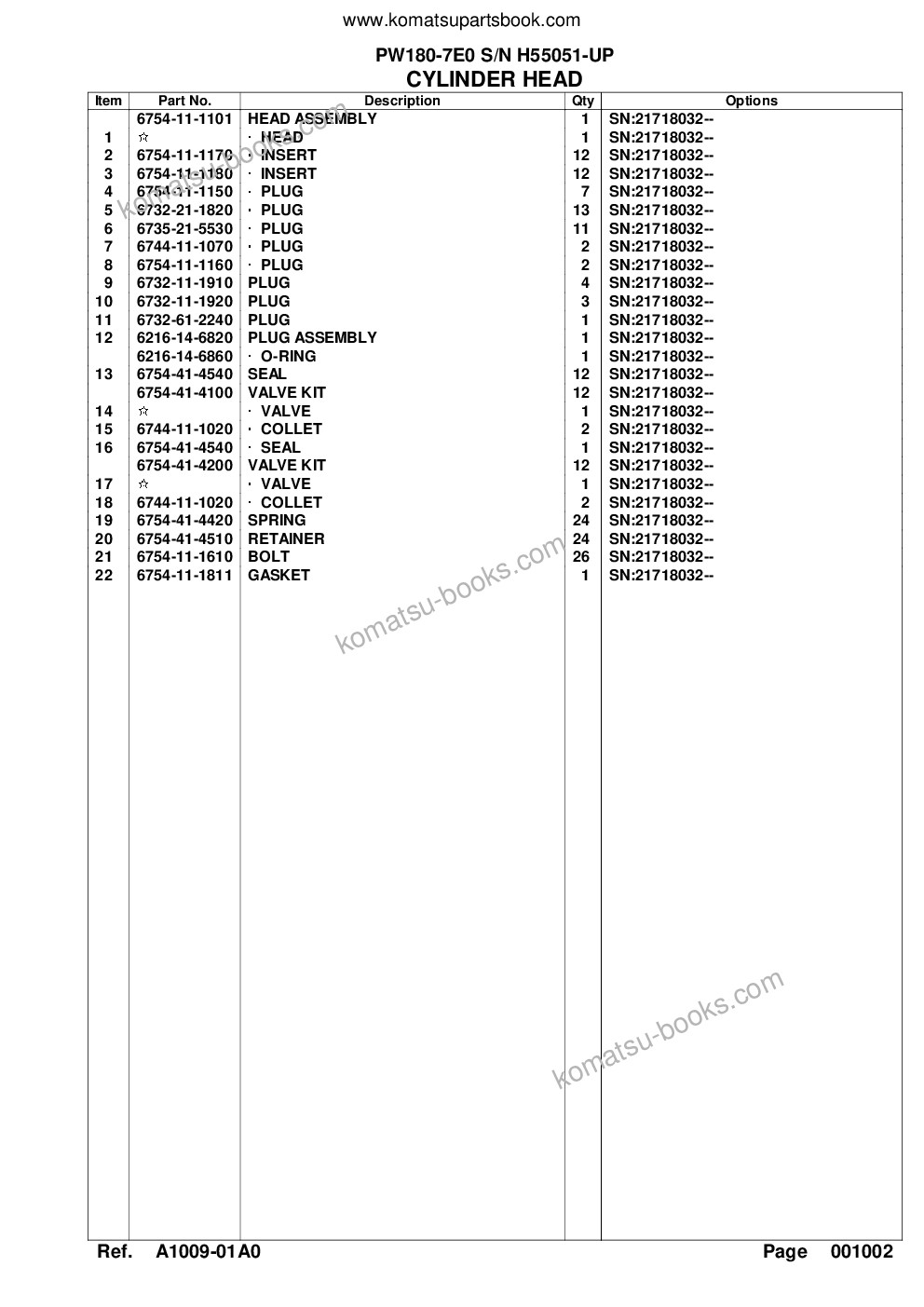 Komatsu pw180-7e0 s/n h55051-up Parts catalog cover Page 8