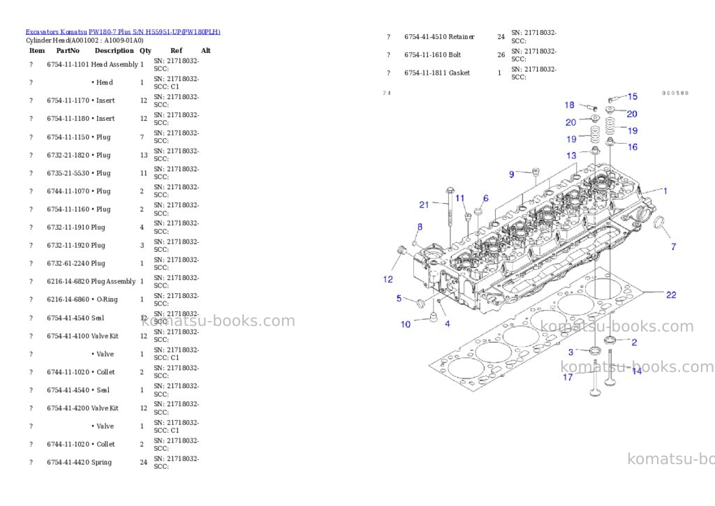 Komatsu pw180-7 plus s/n h55951-up Parts catalog cover Komatsu pw180-7 plus s/n h55951-up Parts catalog cover