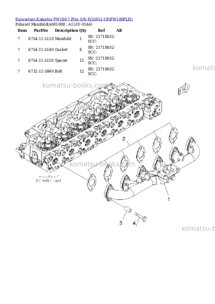 Komatsu pw180-7 plus s/n h55951-up Parts catalog cover Page 7 Komatsu pw180-7 plus s/n h55951-up Parts catalog cover Page 7