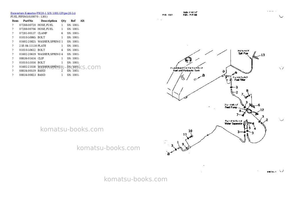 Komatsu pw20-1 s/n 1001-up Parts catalog cover Page 6