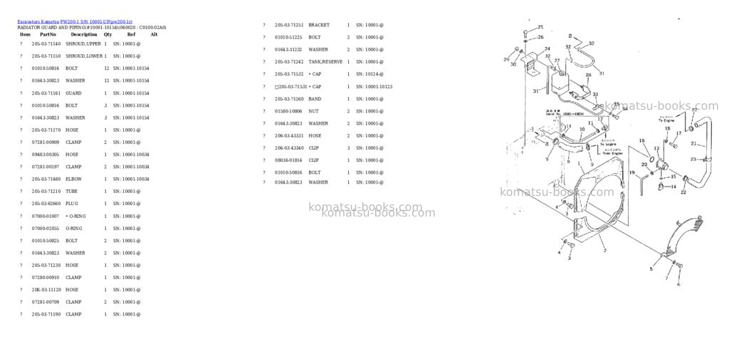Komatsu pw200-1 s/n 10001-up Parts catalog cover Komatsu pw200-1 s/n 10001-up Parts catalog cover