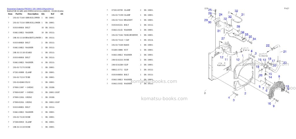 Komatsu pw200-1 s/n 10001-up Parts catalog cover Page 2 Komatsu pw200-1 s/n 10001-up Parts catalog cover Page 2