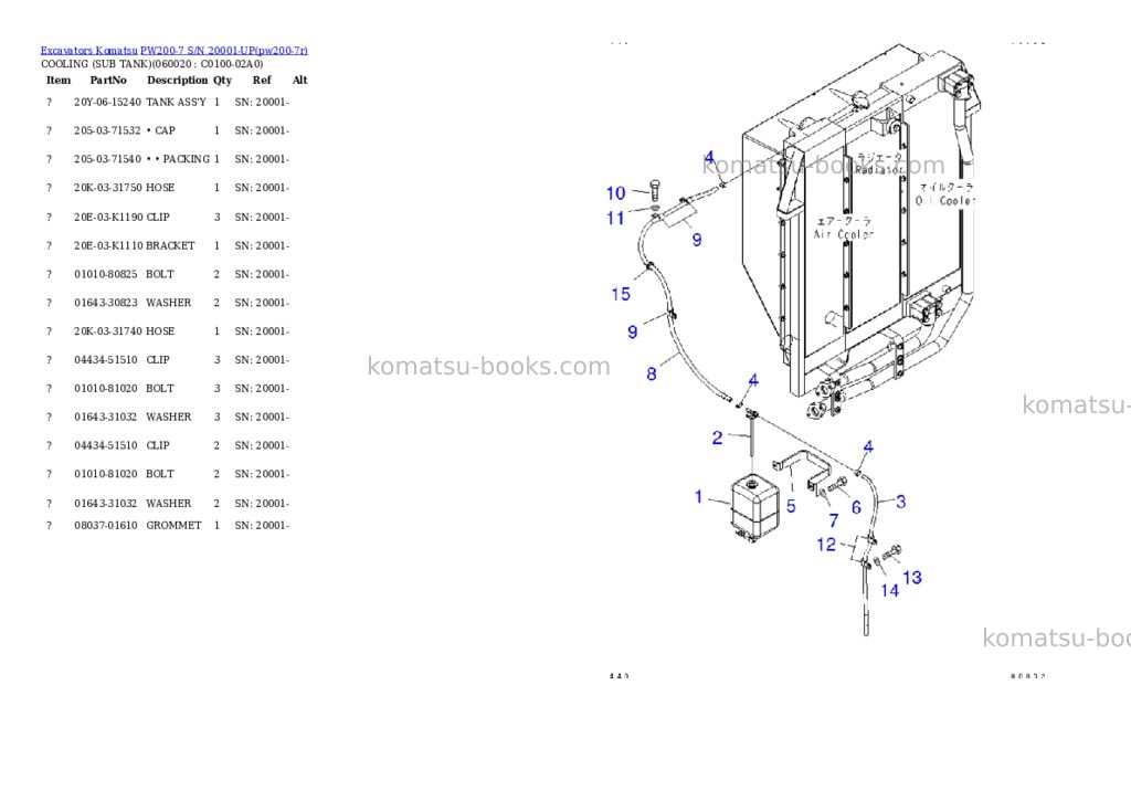 Komatsu pw200-7 s/n 20001-up Parts catalog cover Page 9 Komatsu pw200-7 s/n 20001-up Parts catalog cover Page 9