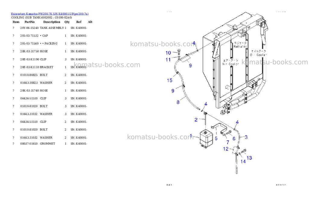 Komatsu pw200-7k s/n k40001-up Parts catalog cover Page 9 Komatsu pw200-7k s/n k40001-up Parts catalog cover Page 9