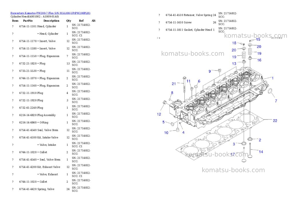 Komatsu pw200-7 plus s/n h55300-up Parts catalog cover Komatsu pw200-7 plus s/n h55300-up Parts catalog cover