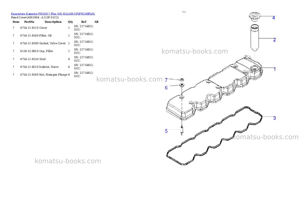 Komatsu pw200-7 plus s/n h55300-up Parts catalog cover Page 3 Komatsu pw200-7 plus s/n h55300-up Parts catalog cover Page 3