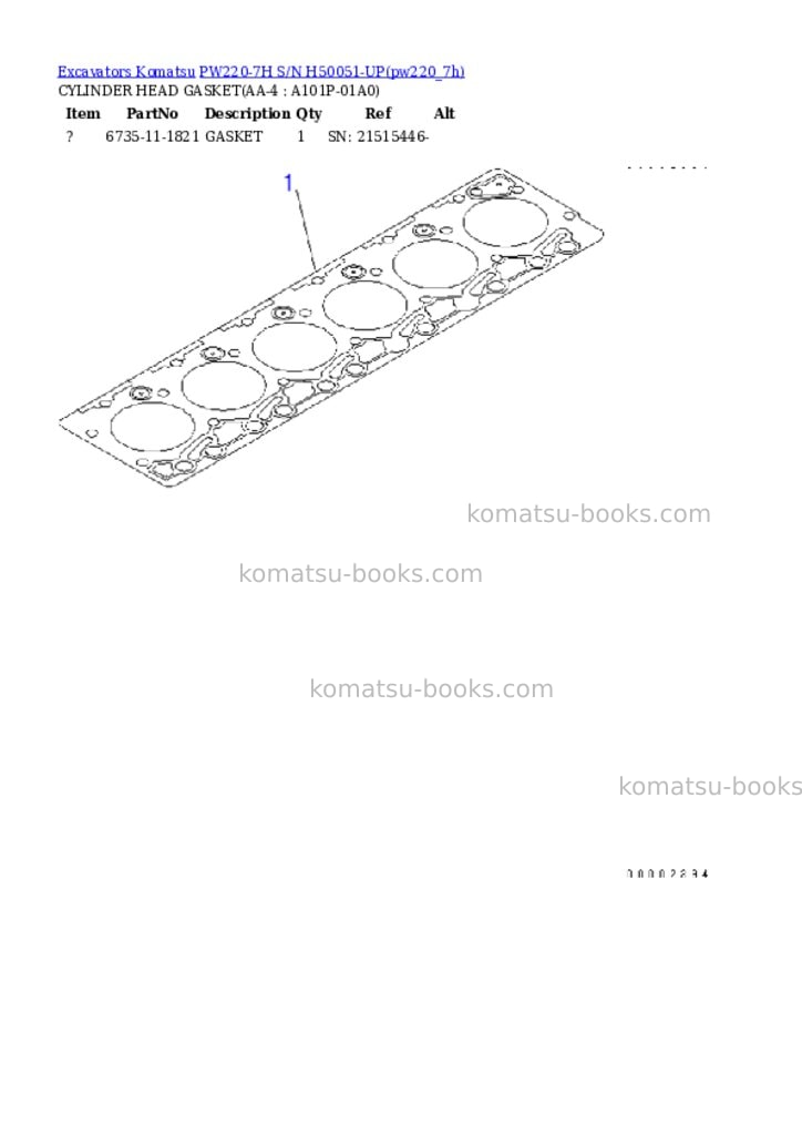 Komatsu pw220-7h s/n h50051-up Parts catalog cover Page 3 Komatsu pw220-7h s/n h50051-up Parts catalog cover Page 3