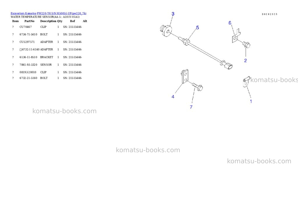 Komatsu pw220-7h s/n h50051-up Parts catalog cover Page 4 Komatsu pw220-7h s/n h50051-up Parts catalog cover Page 4