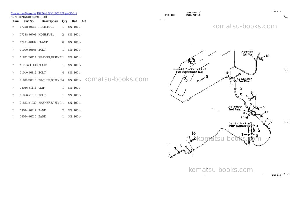 Komatsu pw30-1 s/n 1001-up Parts catalog cover Page 6 Komatsu pw30-1 s/n 1001-up Parts catalog cover Page 6