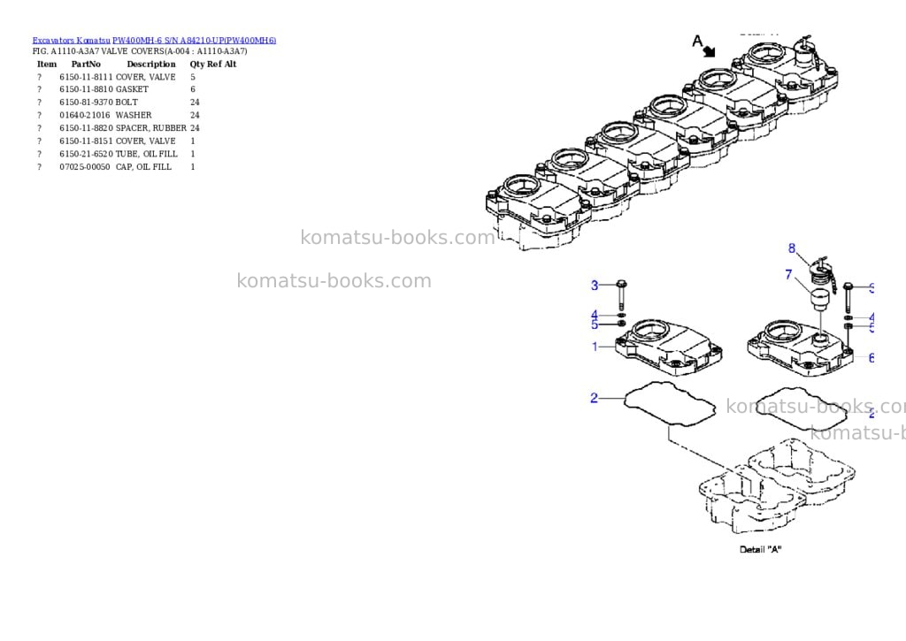 Komatsu pw400mh-6 s/n a84210-up Parts catalog cover Page 2 Komatsu pw400mh-6 s/n a84210-up Parts catalog cover Page 2