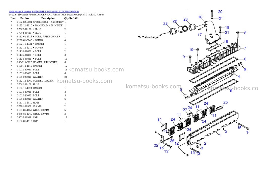 Komatsu pw400mh-6 s/n a84210-up Parts catalog cover Page 5 Komatsu pw400mh-6 s/n a84210-up Parts catalog cover Page 5