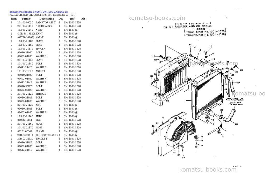 Komatsu pw60-1 s/n 1501-up Parts catalog cover Page 4