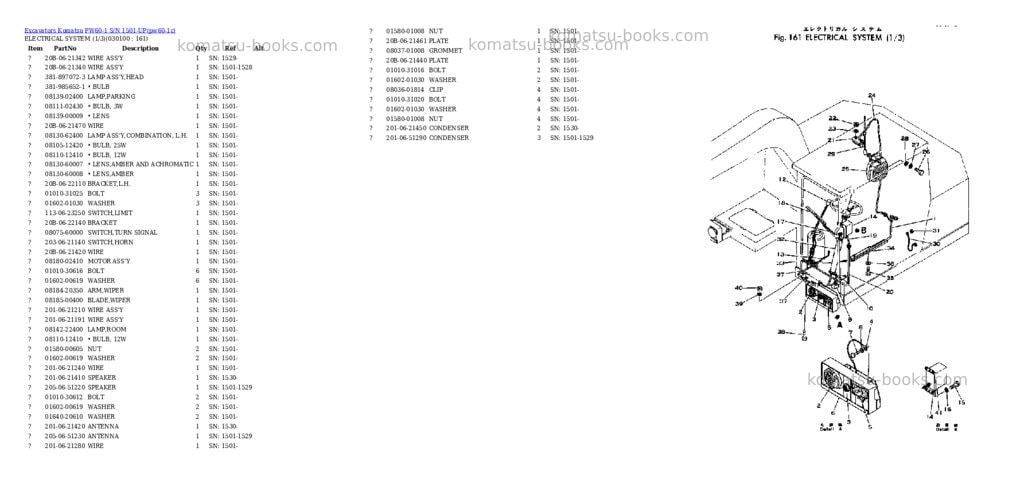 Komatsu pw60-1 s/n 1501-up Parts catalog cover Page 9