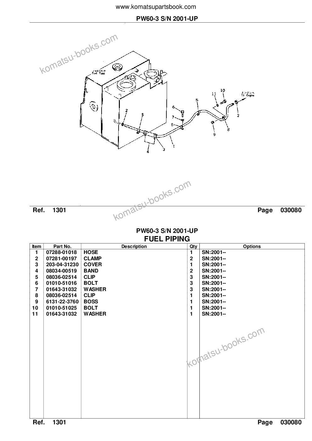 Komatsu PW60-3 S/N 2001-UP Parts catalog cover Page 10 Komatsu PW60-3 S/N 2001-UP Parts catalog cover Page 10