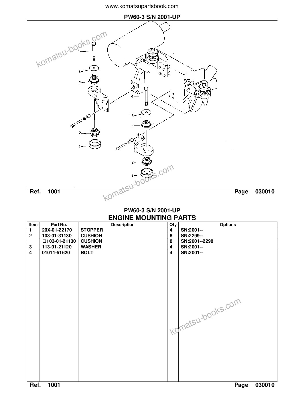 Komatsu PW60-3 S/N 2001-UP Parts catalog cover Page 3 Komatsu PW60-3 S/N 2001-UP Parts catalog cover Page 3
