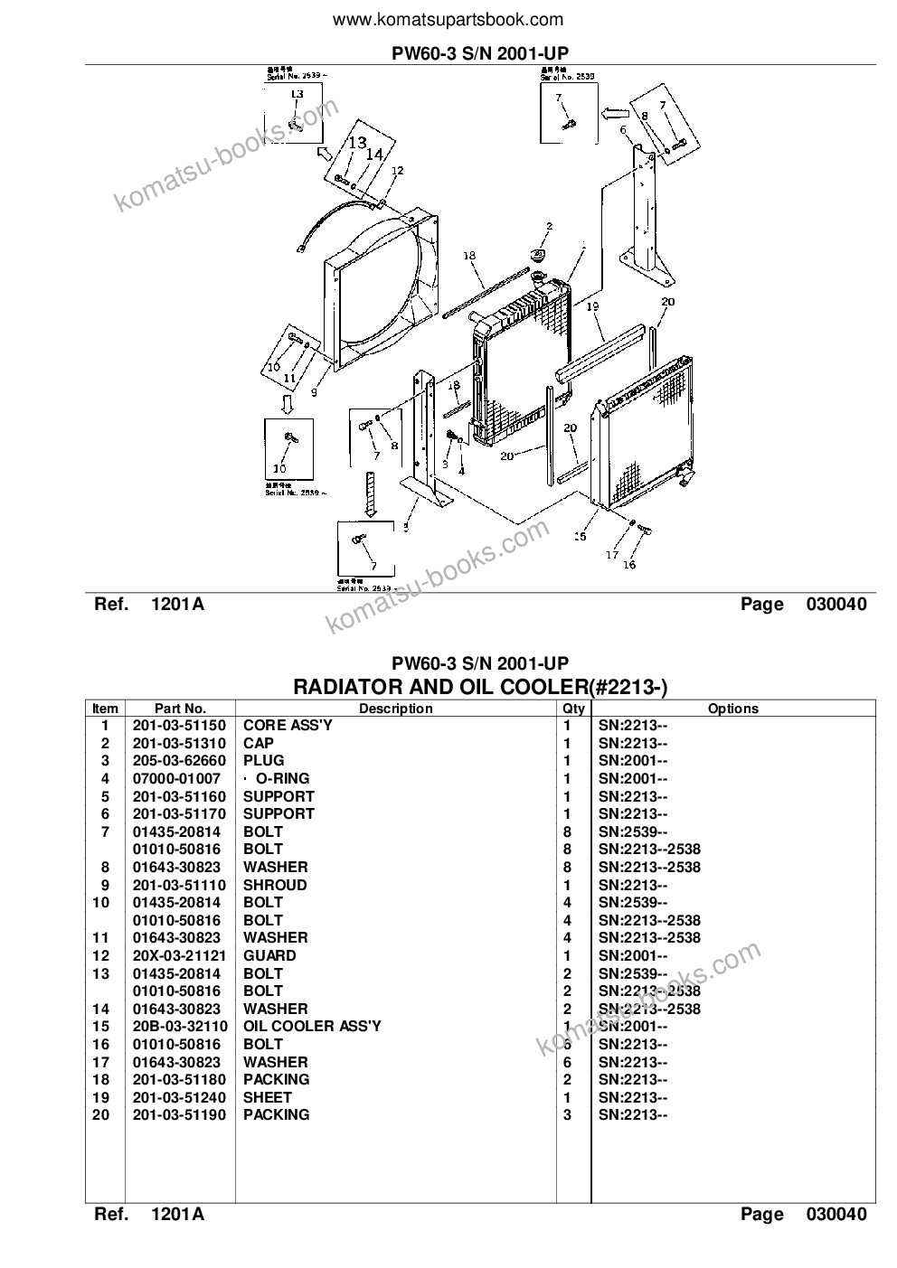 Komatsu PW60-3 S/N 2001-UP Parts catalog cover Page 6 Komatsu PW60-3 S/N 2001-UP Parts catalog cover Page 6