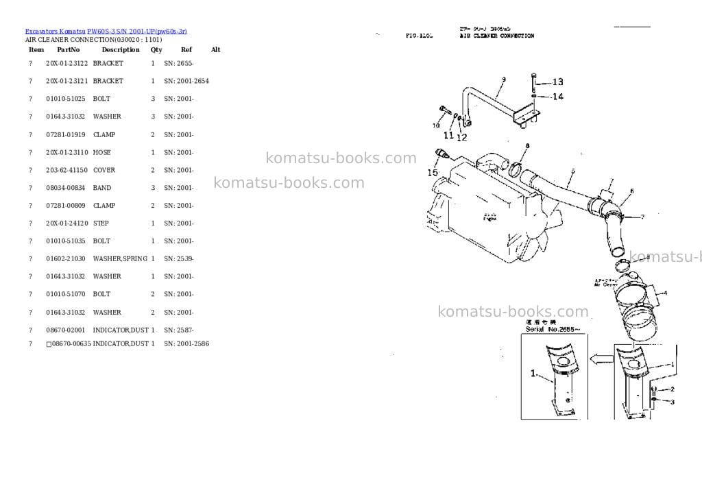 Komatsu pw60s-3 s/n 2001-up Parts catalog cover Komatsu pw60s-3 s/n 2001-up Parts catalog cover