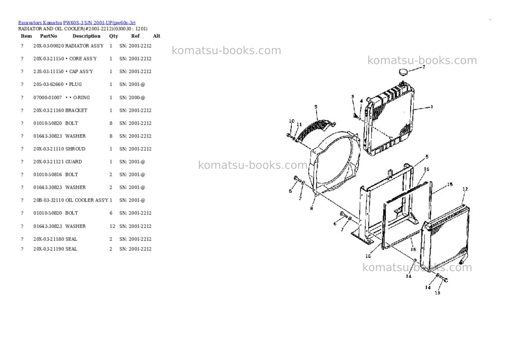 Komatsu pw60s-3 s/n 2001-up Parts catalog cover Page 2 Komatsu pw60s-3 s/n 2001-up Parts catalog cover Page 2