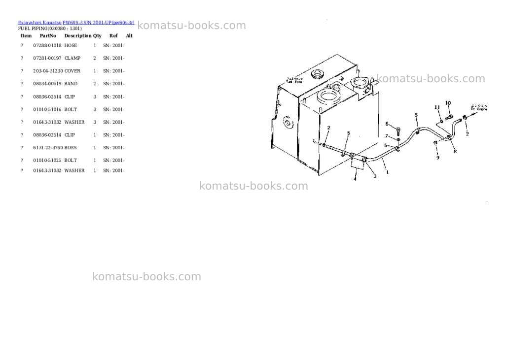Komatsu pw60s-3 s/n 2001-up Parts catalog cover Page 7 Komatsu pw60s-3 s/n 2001-up Parts catalog cover Page 7