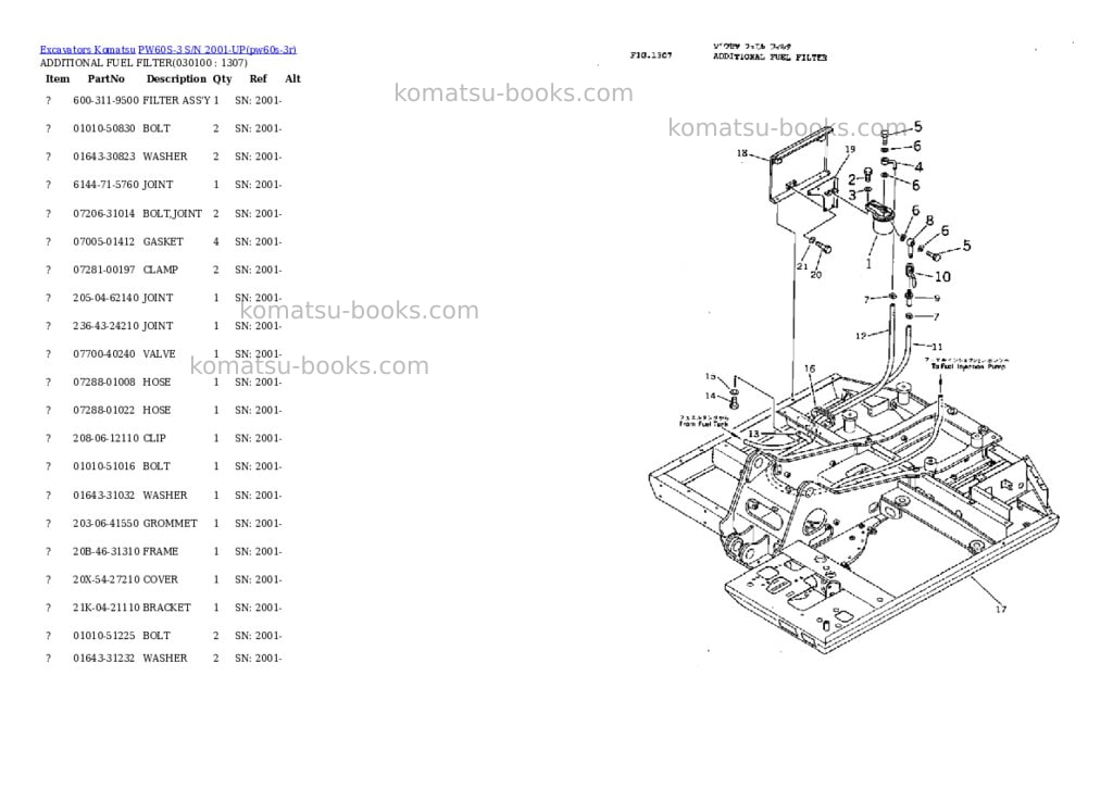 Komatsu pw60s-3 s/n 2001-up Parts catalog cover Page 9 Komatsu pw60s-3 s/n 2001-up Parts catalog cover Page 9