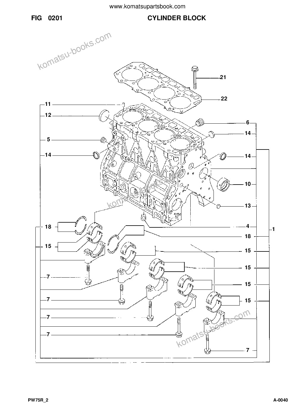 Komatsu pw75r-2 s/n 22e0200001-up Parts catalog cover Page 9