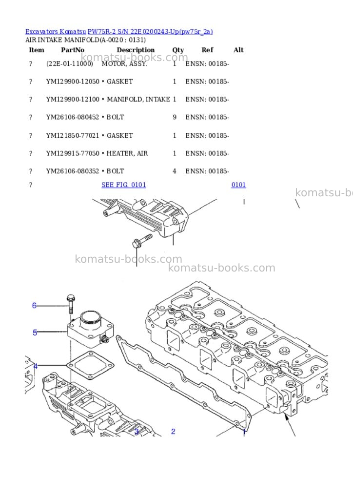 Komatsu pw75r-2 s/n 22e0200243-up Parts catalog cover Komatsu pw75r-2 s/n 22e0200243-up Parts catalog cover