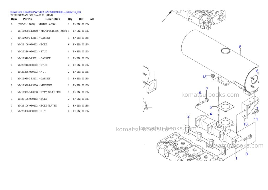 Komatsu pw75r-2 s/n 22e0210001-up Parts catalog cover Page 2 Komatsu pw75r-2 s/n 22e0210001-up Parts catalog cover Page 2