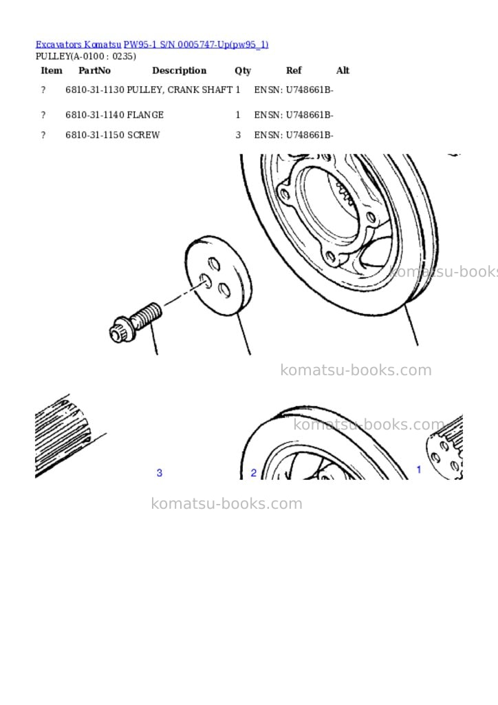 Komatsu pw95-1 s/n 0005747-up Parts catalog cover Page 10 Komatsu pw95-1 s/n 0005747-up Parts catalog cover Page 10
