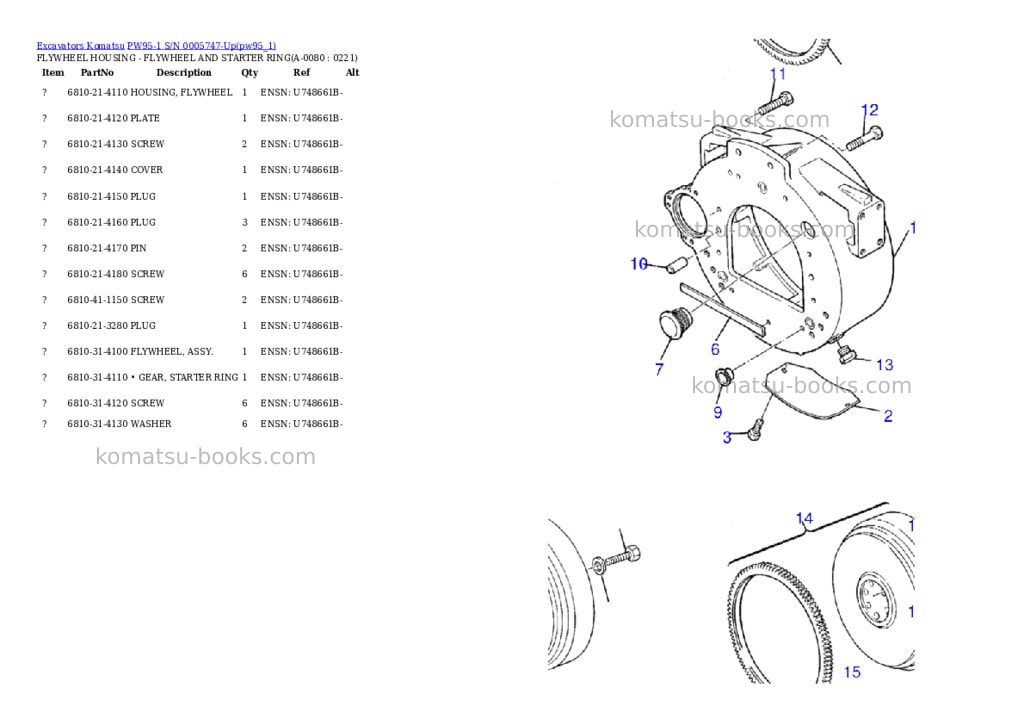 Komatsu pw95-1 s/n 0005747-up Parts catalog cover Page 8 Komatsu pw95-1 s/n 0005747-up Parts catalog cover Page 8