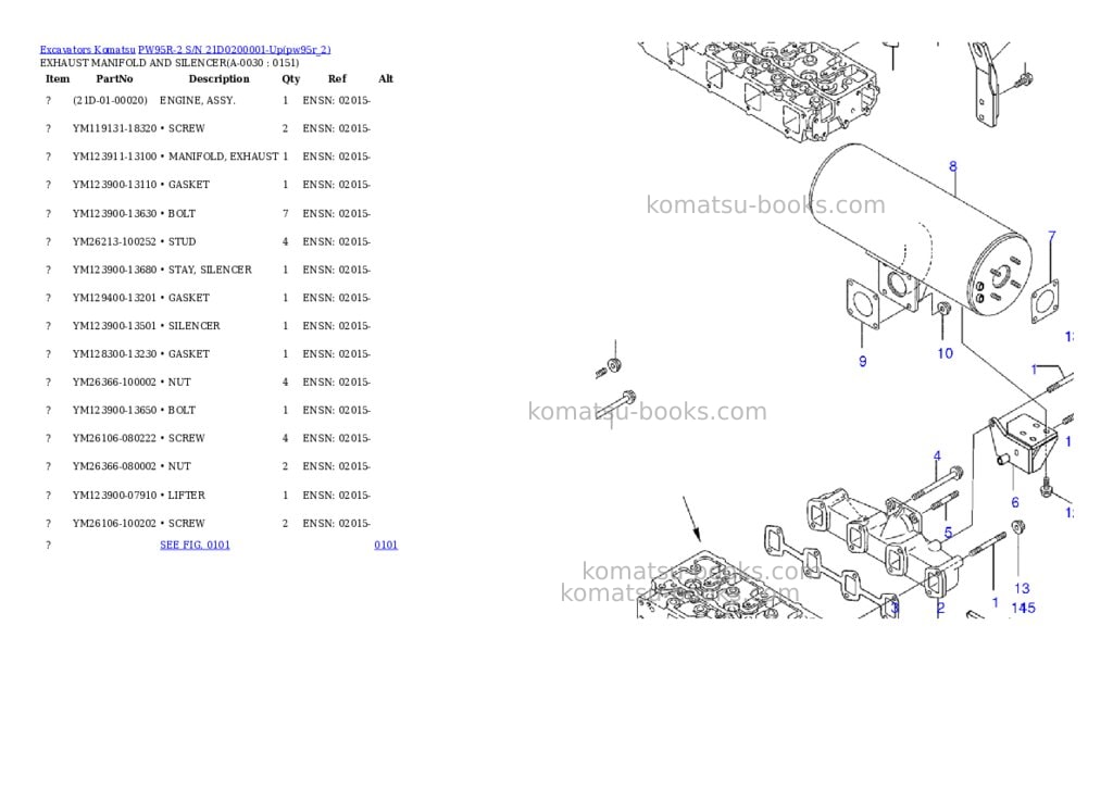 Komatsu pw95r-2 s/n 21d0200001-up Parts catalog cover Page 2 Komatsu pw95r-2 s/n 21d0200001-up Parts catalog cover Page 2