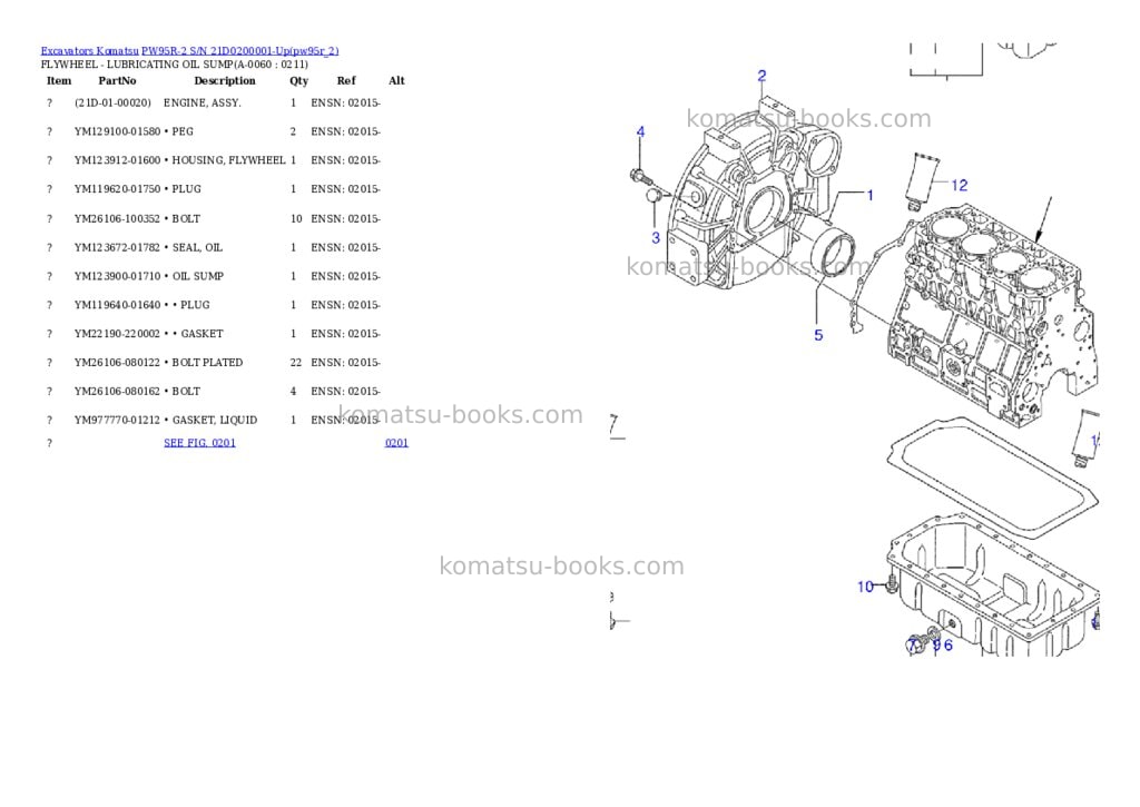 Komatsu pw95r-2 s/n 21d0200001-up Parts catalog cover Page 5 Komatsu pw95r-2 s/n 21d0200001-up Parts catalog cover Page 5